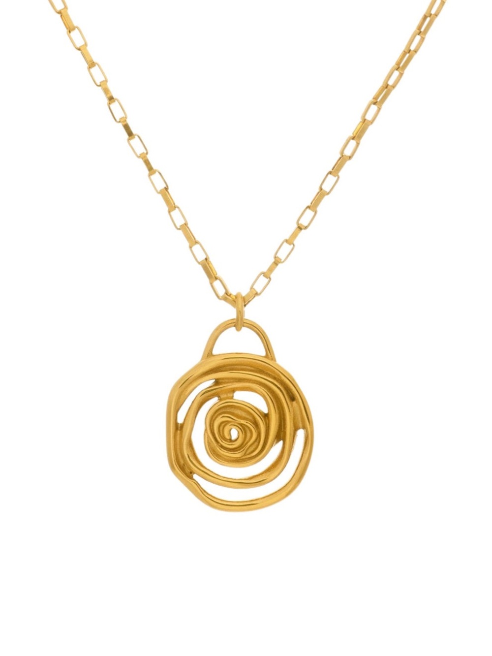 Gold Spiral Pendant Necklace